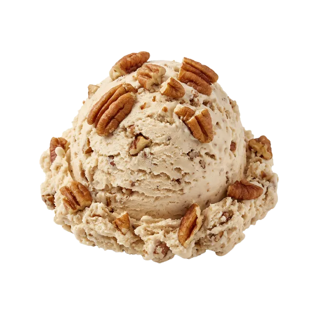 Butter Pecan Ice Cream Scoop with Pecans