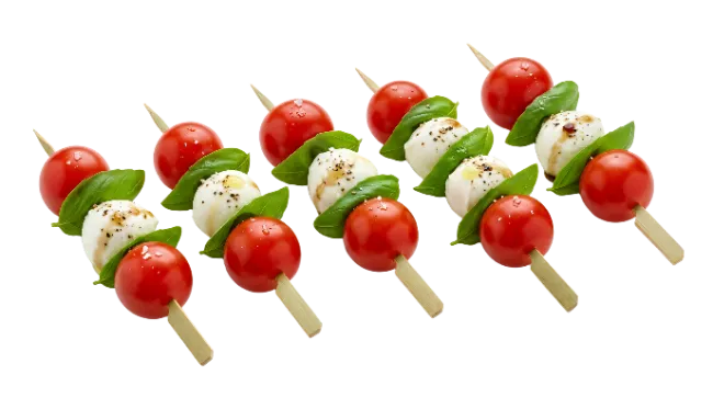 Caprese Skewers with Tomato and Mozzarella