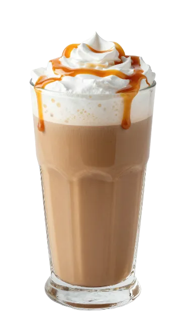 Caramel Macchiato Coffee Drink with Whipped Cream