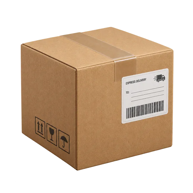 Cardboard Shipping Box with Express Delivery Label