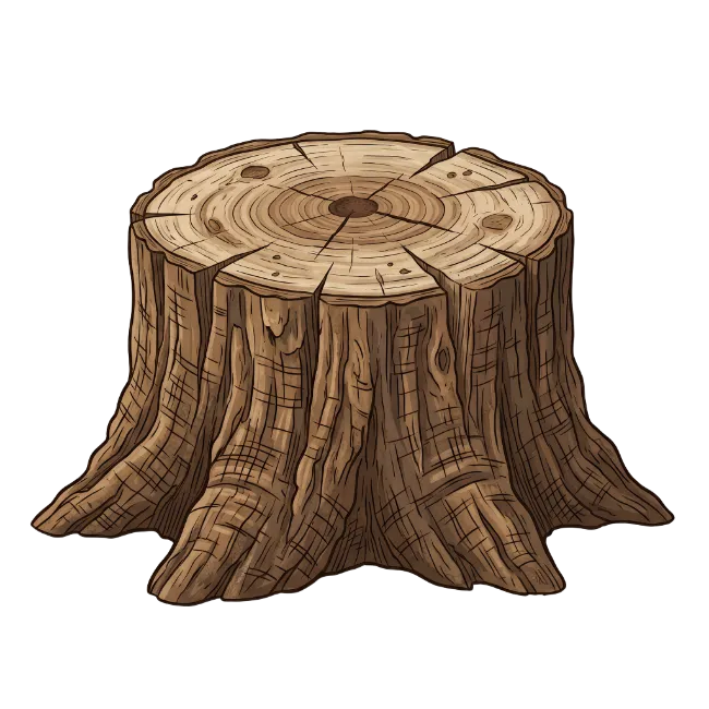 Cartoon Tree Stump Illustration
