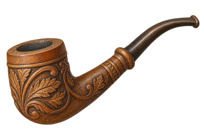 Carved Wooden Tobacco Pipe