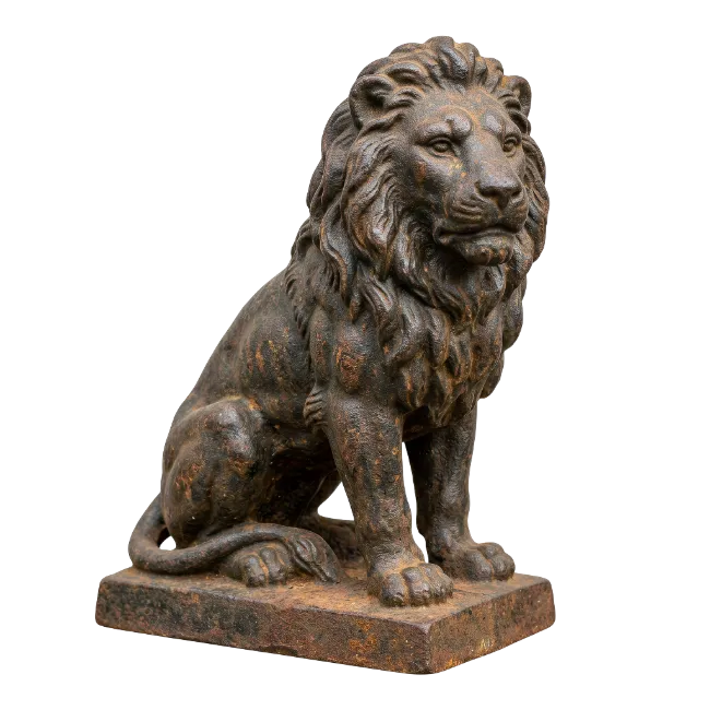 Cast Iron Lion Statue