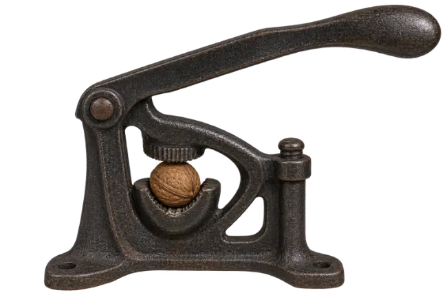 Cast Iron Nutcracker With Walnut
