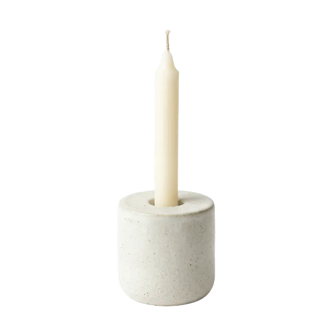 Ceramic Candle Holder with White Candle