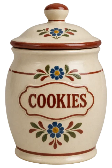 Ceramic Cookie Jar with Floral Pattern