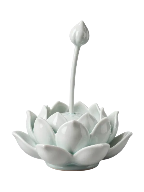 Ceramic Lotus Flower Incense Burner