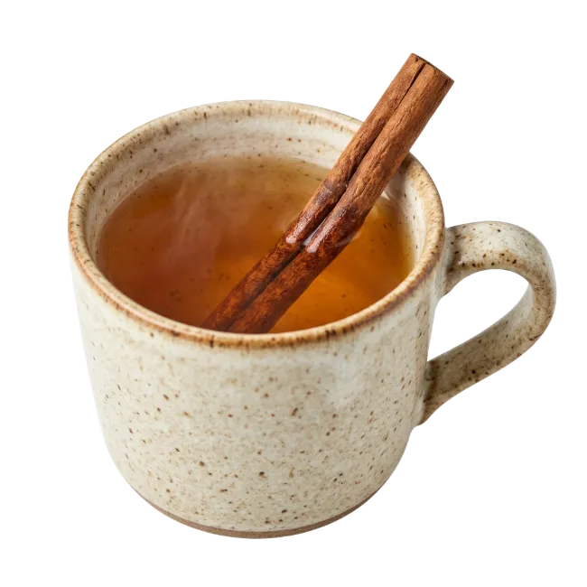Ceramic Mug of Hot Tea with Cinnamon Stick
