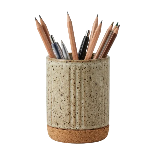 Ceramic Pencil Holder with Pencils