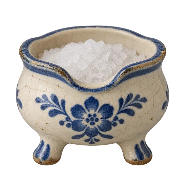 Ceramic Salt Cellar with Coarse Salt
