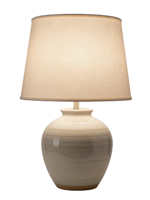 Ceramic Table Lamp with Cream Lampshade