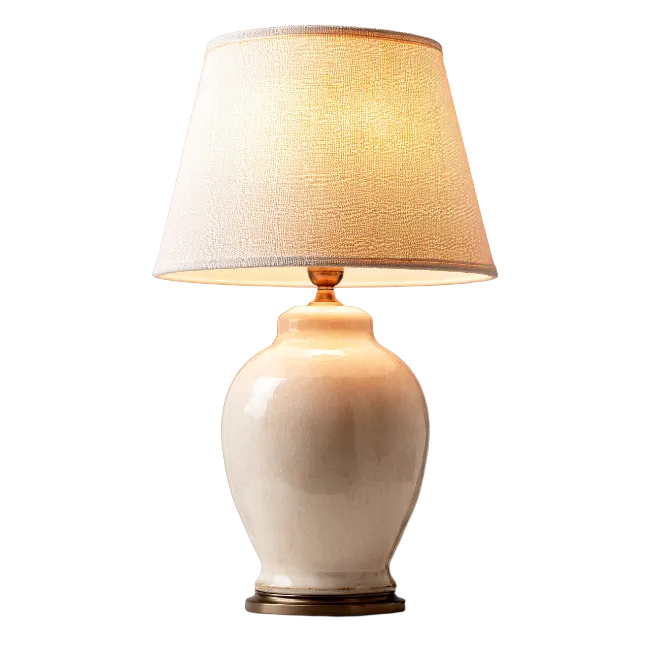 Ceramic Table Lamp with Fabric Shade
