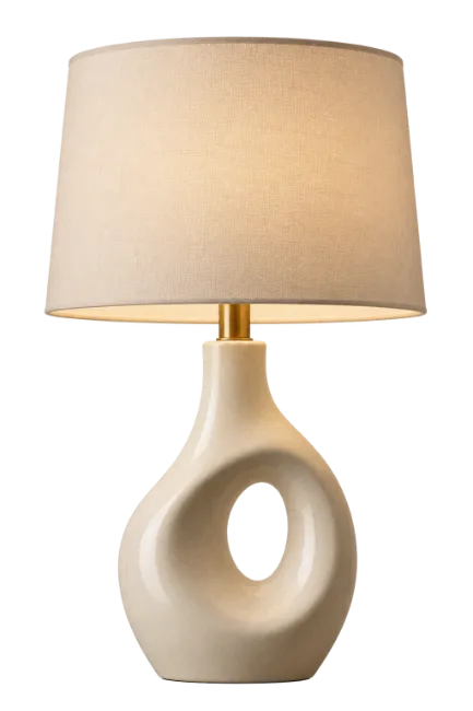 Ceramic Table Lamp with Fabric Shade