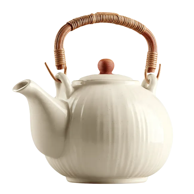 Ceramic Teapot With Woven Handle