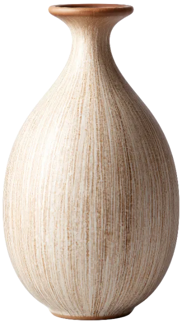 Ceramic Vase with Textured Brown Stripes