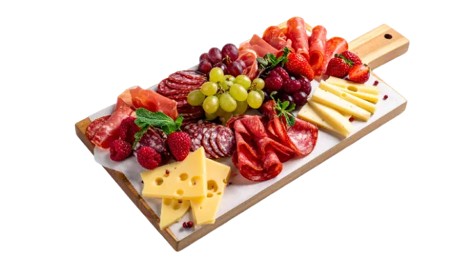 Charcuterie Board With Cheese And Fruit