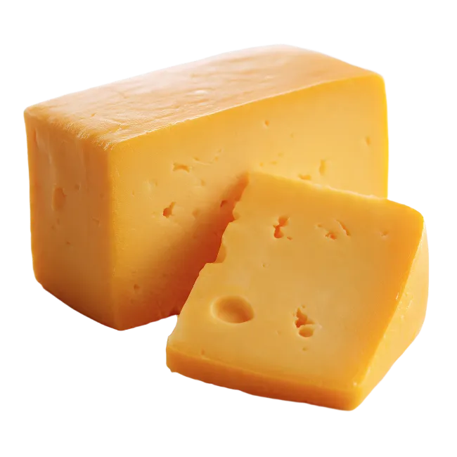 Cheddar Cheese Block With Slice