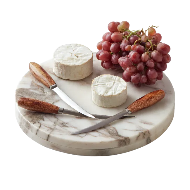 Cheese Board with Grapes and Knives