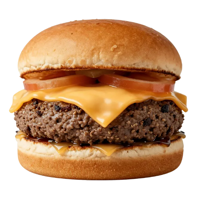 Cheeseburger with Beef Patty and Tomatoes