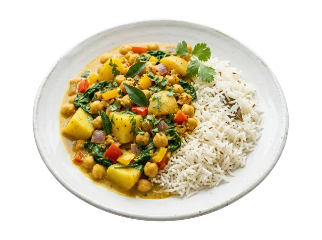 Chickpea Potato Curry with Basmati Rice
