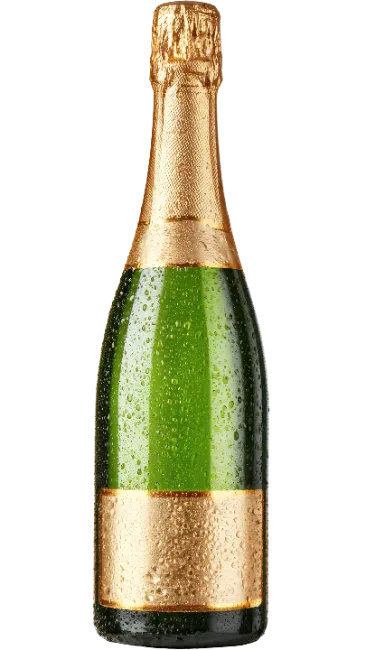 Chilled Champagne Bottle with Water Droplets