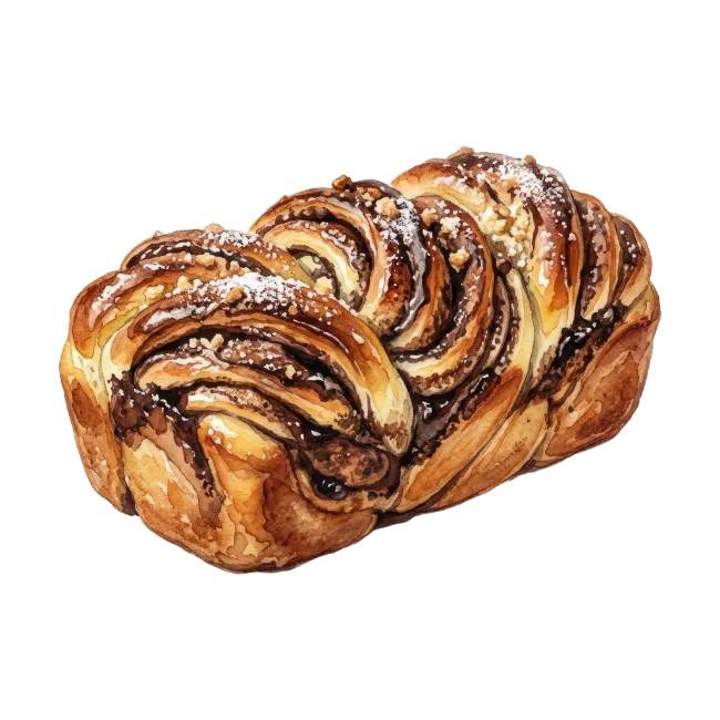 Chocolate Babka Bread Illustration