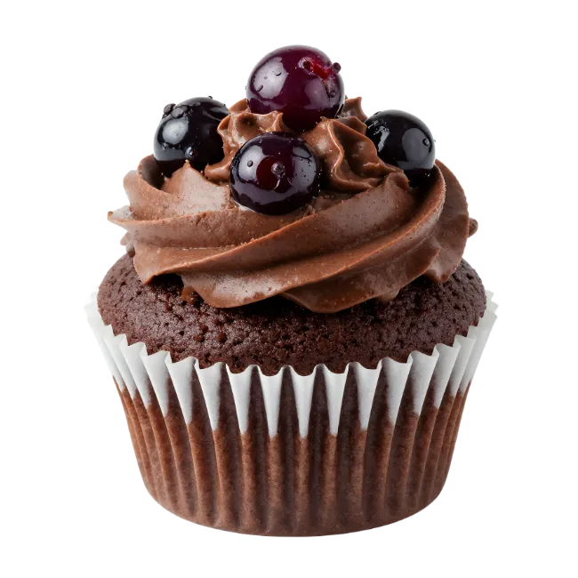 Chocolate Cupcake with Berries