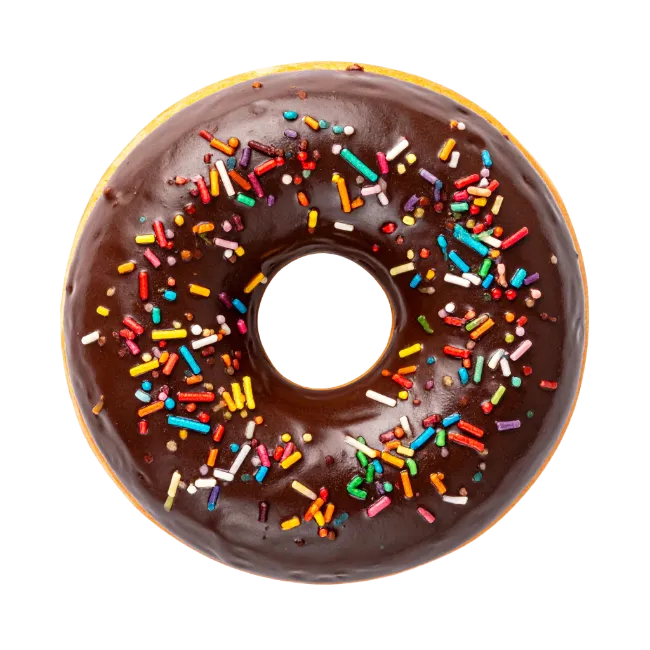 Chocolate Glazed Donut With Colorful Sprinkles
