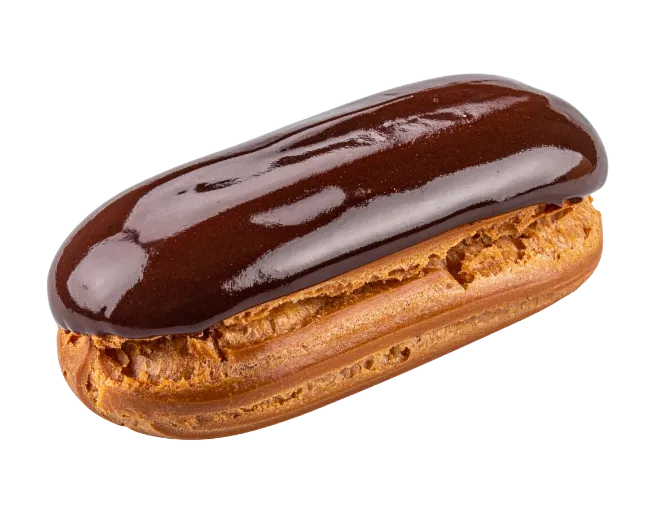 Chocolate glazed eclair pastry