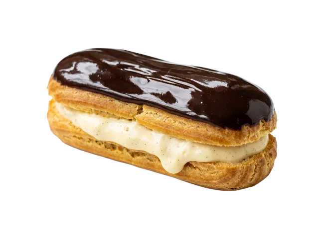 Chocolate Glazed Eclair with Vanilla Cream