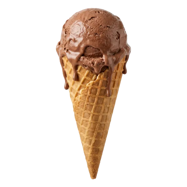 Chocolate Ice Cream Cone on Dark Background