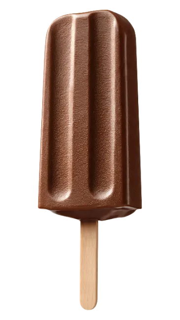Chocolate Ice Pop on a Wooden Stick