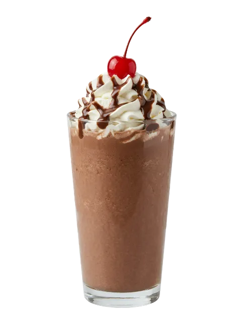 Chocolate Milkshake with Whipped Cream and Cherry