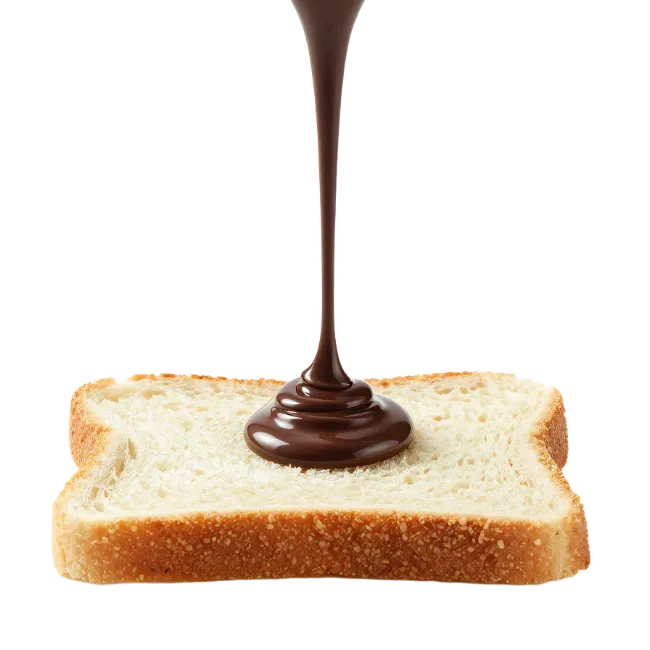 Chocolate Syrup Pouring on White Bread