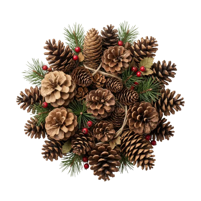 Christmas Pine Cone Wreath