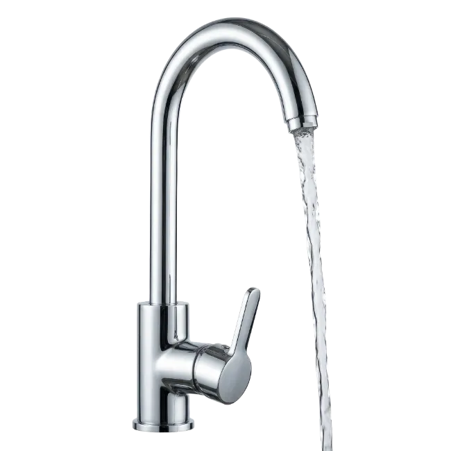 Chrome Faucet with Running Water
