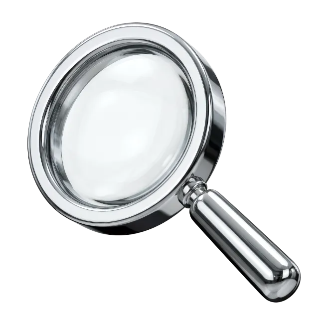 Chrome Magnifying Glass Render