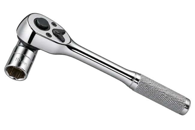 Chrome Ratchet Wrench with 10mm Socket
