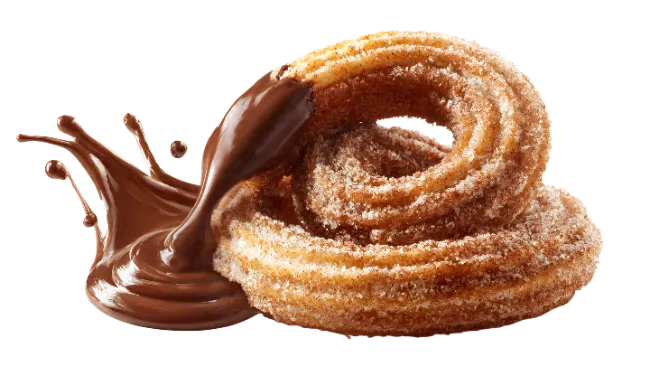 Churros Coiled With Dipping Chocolate