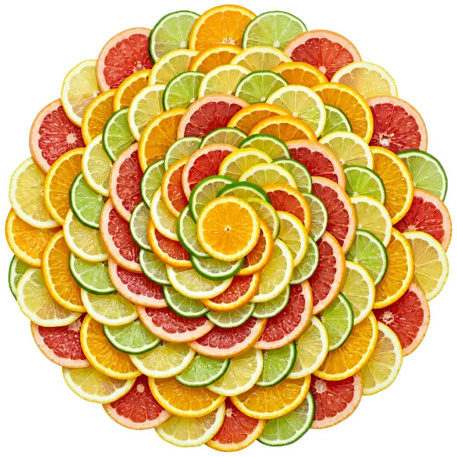 Citrus Fruit Slices Circular Pattern