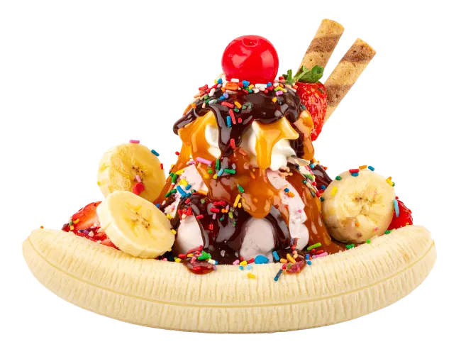 Classic Banana Split Sundae Dessert