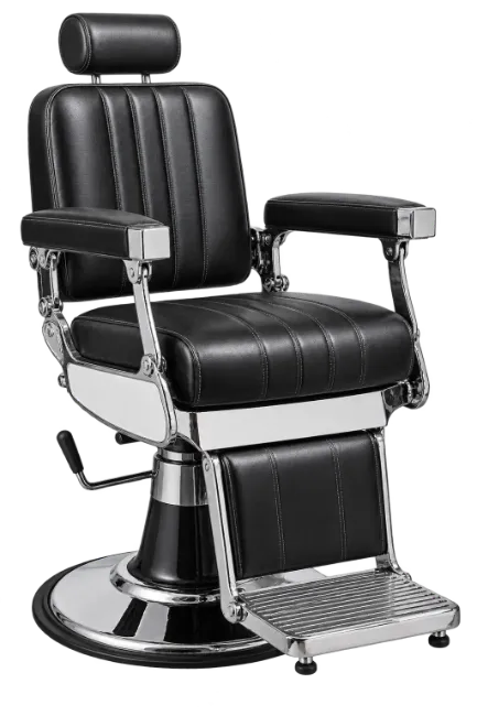 Classic black and chrome barber chair
