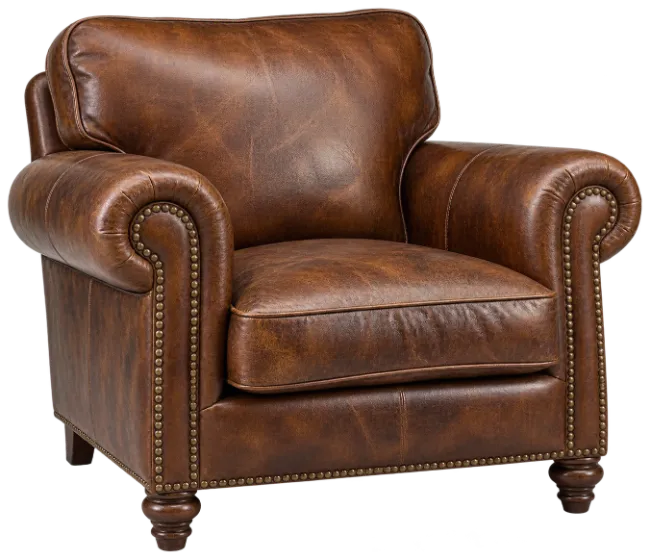 Classic Brown Leather Armchair