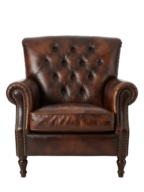 Classic Brown Leather Armchair