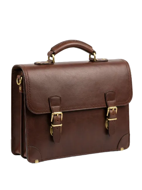 Classic Brown Leather Briefcase