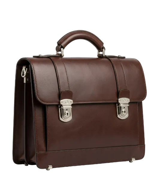 Classic Brown Leather Briefcase
