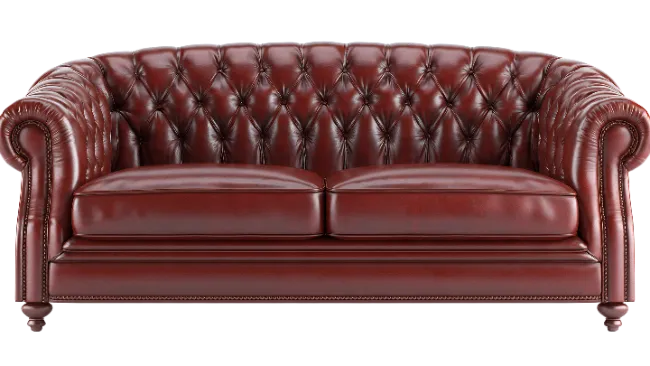 Classic Brown Leather Chesterfield Sofa