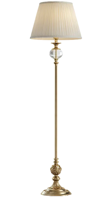 Classic Gold Floor Lamp with Pleated Shade