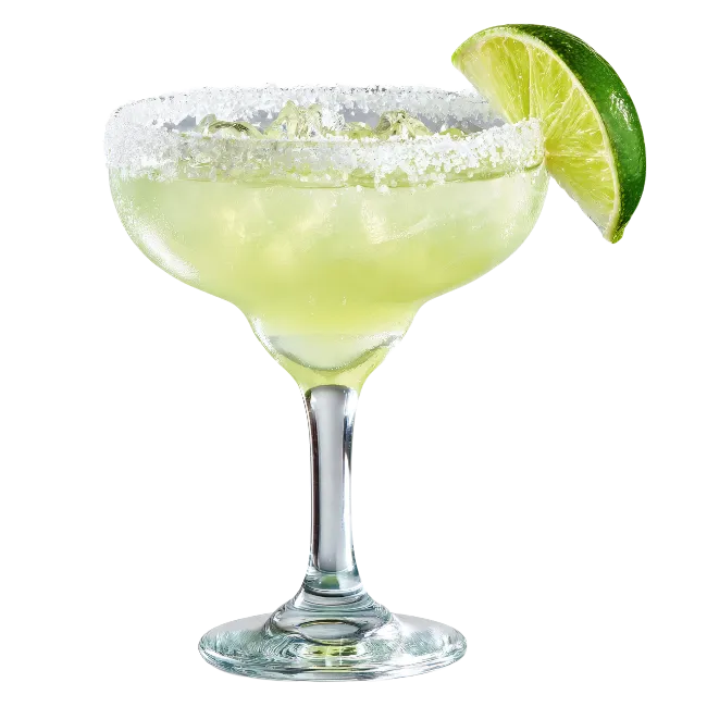 Classic Margarita Cocktail with Lime and Salt Rim