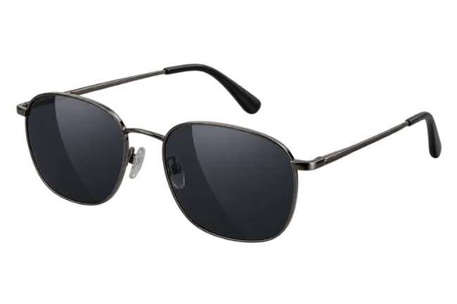 Classic metal frame sunglasses with dark tinted lenses
